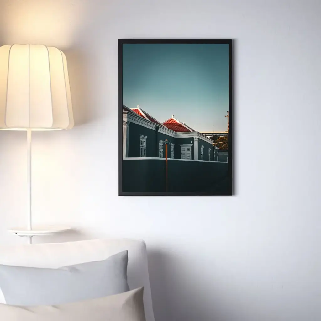 Klassiek Caribisch huis portret - 50/70cm