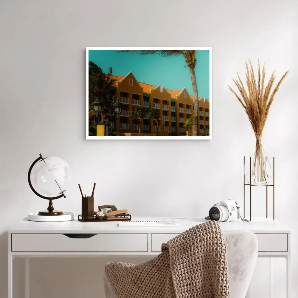 Vibrant Kustarchitectuur Portret – 50/70cm (Wit, Met frame)