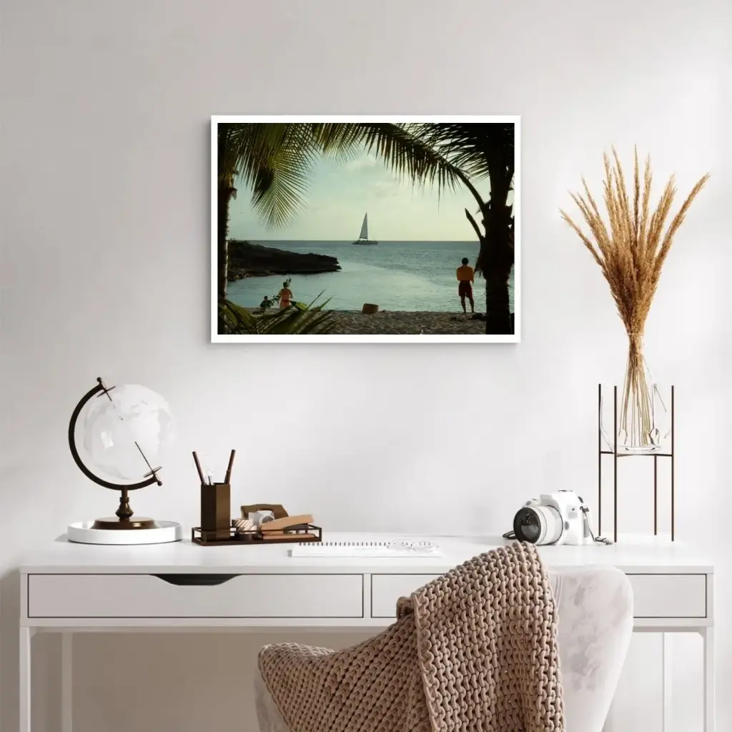 Rustige Strand- & Zeilboot Zonsondergang – 50/70cm